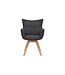 Invicta Interior Draaistoel VOGUE 360° met armleuningen, antracietkleurige stof met structuur en naturel eikenhouten frame - 47707