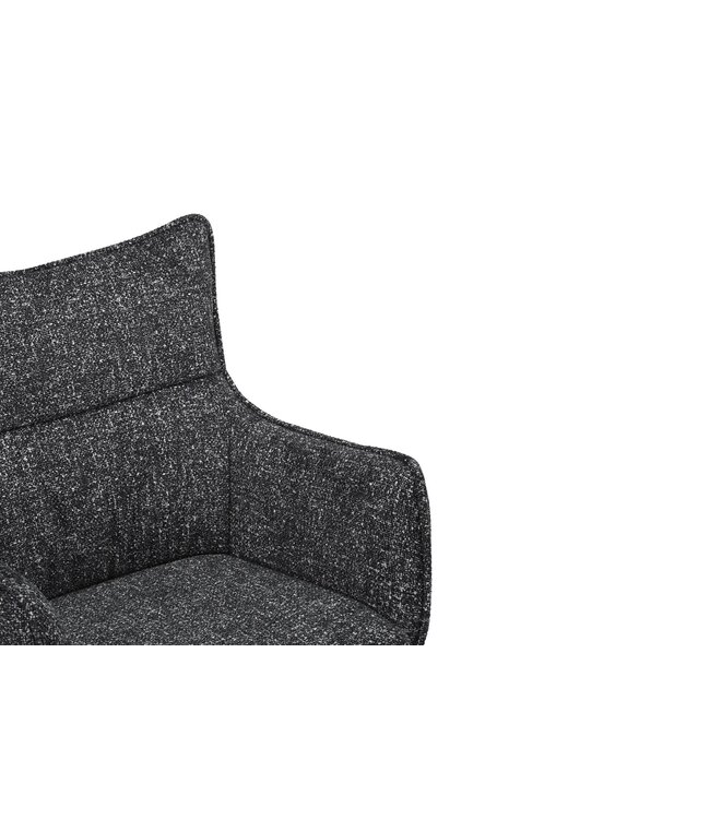 Invicta Interior Draaistoel VOGUE 360° met armleuningen, antracietkleurige stof met structuur en naturel eikenhouten frame - 47707