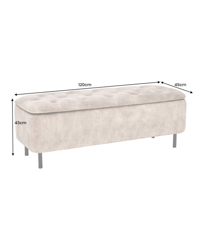 Invicta Interior Bankkast EN VOGUE 120 cm met opbergruimte, donkergroen fluweel - 47655