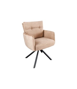 Invicta Interior Draaistoel BIG GEORGE met armleuningen, plat geweven fluwelen stof, champagnebeige, draaibaar. - 43850