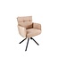 Invicta Interior Draaistoel BIG GEORGE met armleuningen, plat geweven fluwelen stof, champagnebeige, draaibaar. - 43850