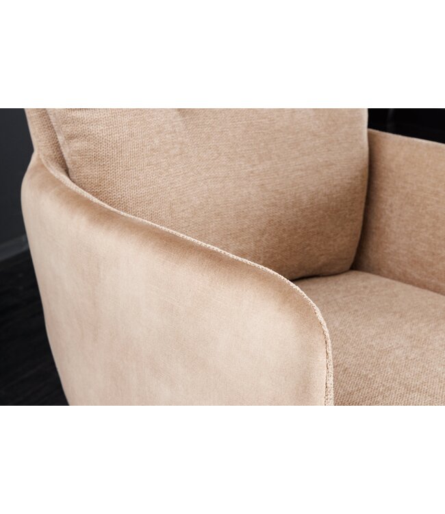 Invicta Interior Draaistoel BIG GEORGE met armleuningen, plat geweven fluwelen stof, champagnebeige, draaibaar. - 43850