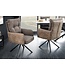 Invicta Interior Draaistoel BIG GEORGE met armleuningen, plat geweven microvezelstof, taupe, draaibaar - 44011