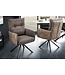 Invicta Interior Draaistoel BIG GEORGE met armleuningen, plat geweven microvezelstof, taupe, draaibaar - 44011