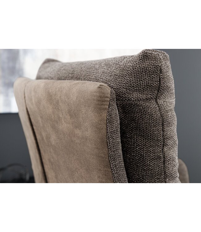 Invicta Interior Draaistoel BIG GEORGE met armleuningen, plat geweven microvezelstof, taupe, draaibaar - 44011