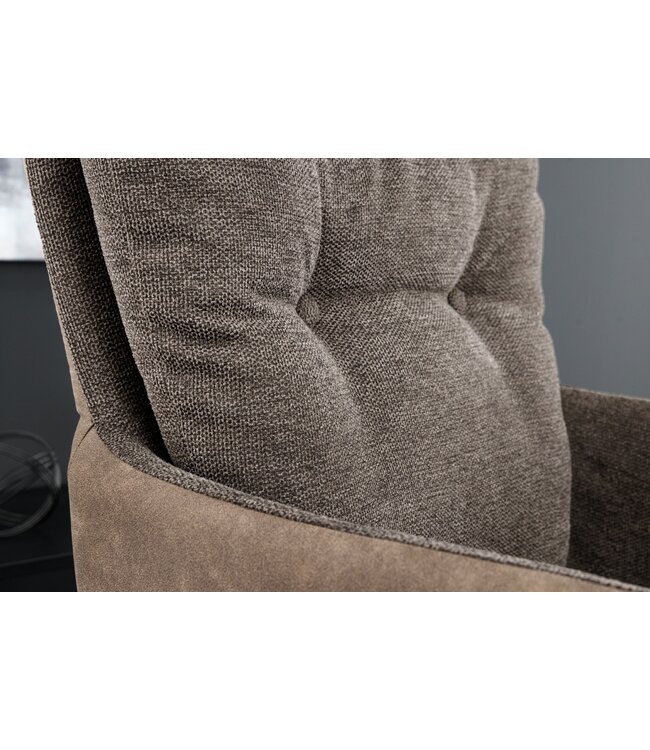 Invicta Interior Draaistoel BIG GEORGE met armleuningen, plat geweven microvezelstof, taupe, draaibaar - 44011