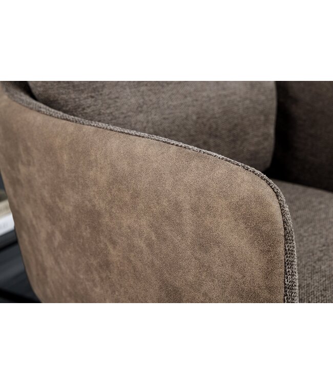 Invicta Interior Draaistoel BIG GEORGE met armleuningen, plat geweven microvezelstof, taupe, draaibaar - 44011