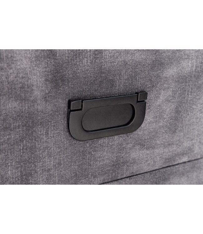 Invicta Interior Nachtkastje PARIS met LED-verlichting 55 cm, fluweelgrijs - 46009