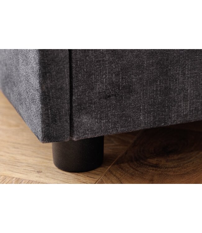 Invicta Interior Nachtkastje PARIS met LED-verlichting 55 cm, fluweelgrijs - 46009