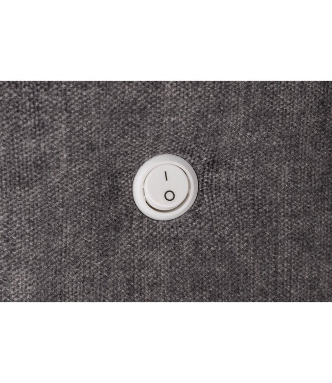 Invicta Interior Rond nachtkastje SIGNUM met LED-verlichting, 55 cm, fluweelgrijs. - 46410