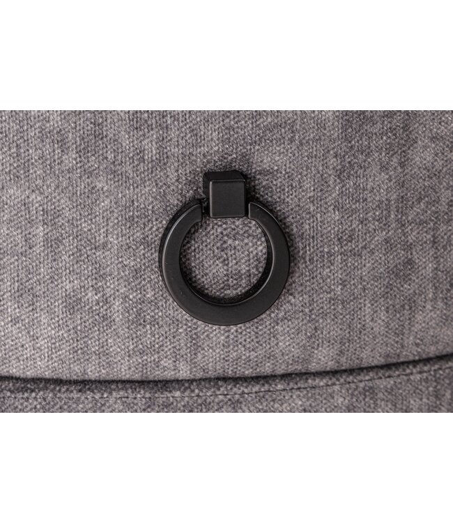 Invicta Interior Rond nachtkastje SIGNUM met LED-verlichting, 55 cm, fluweelgrijs. - 46410