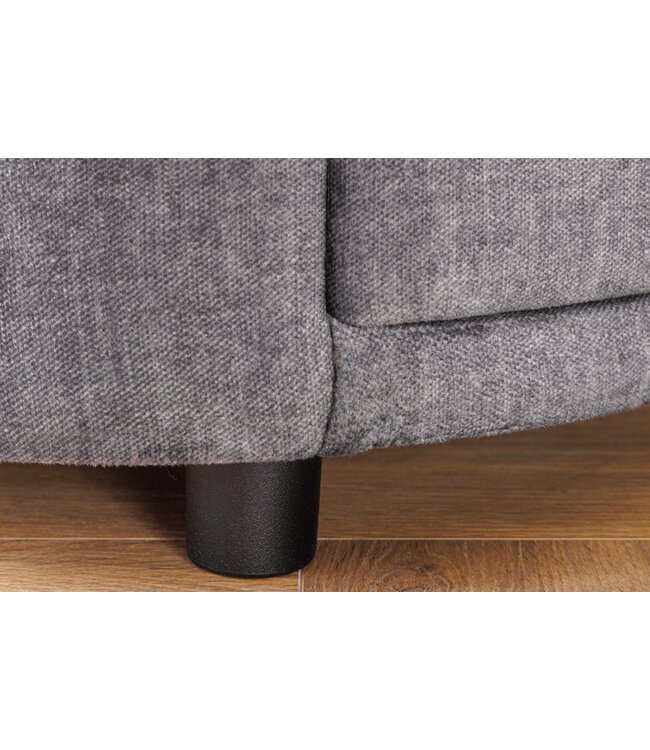 Invicta Interior Rond nachtkastje SIGNUM met LED-verlichting, 55 cm, fluweelgrijs. - 46410