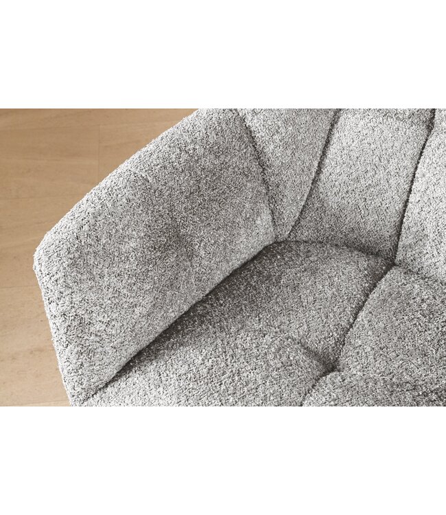 Invicta Interior Bureaustoel PAPILLON 180° draaibaar met armleuningen bouclé grijs - 44593