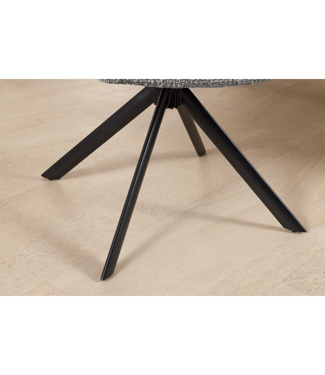 Invicta Interior Bureaustoel PAPILLON 180° draaibaar met armleuningen bouclé grijs - 44593