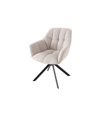 Invicta Interior Draaistoel PAPILLON 180° draaibaar met armleuningen bouclé beige - 44592