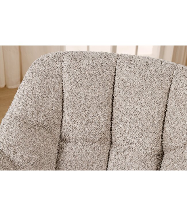 Invicta Interior Draaistoel PAPILLON 180° draaibaar met armleuningen bouclé beige - 44592