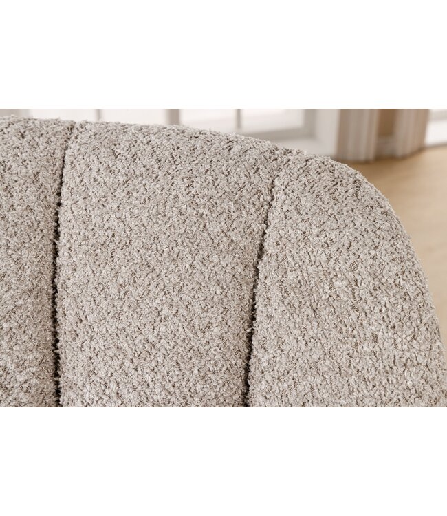 Invicta Interior Draaistoel PAPILLON 180° draaibaar met armleuningen bouclé beige - 44592