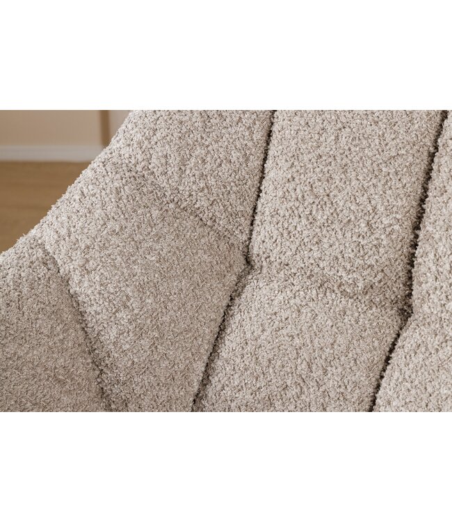 Invicta Interior Draaistoel PAPILLON 180° draaibaar met armleuningen bouclé beige - 44592