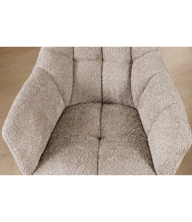 Invicta Interior Draaistoel PAPILLON 180° draaibaar met armleuningen bouclé beige - 44592