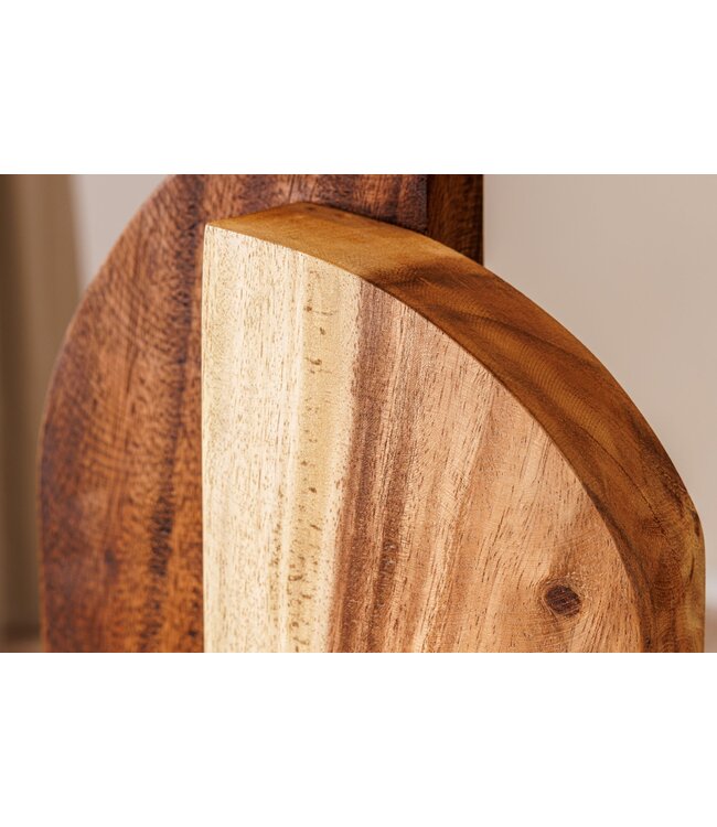 Invicta Interior Tafellamp LOVERS 60 cm lampenkap van natuurlijk raintreehout, bouclé wit - 46649