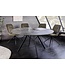 Invicta Interior Eettafel ATELIER 120 cm rond, grijze steenlook met zwarte metalen poten - 46570