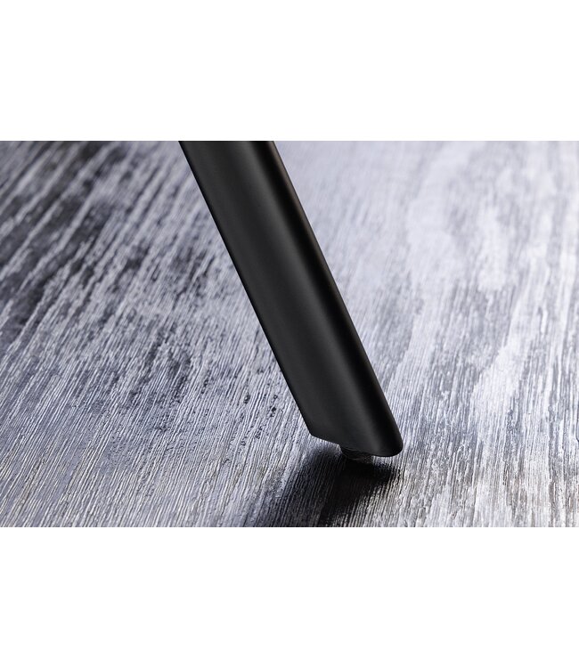 Invicta Interior Eettafel ATELIER 120 cm rond, grijze steenlook met zwarte metalen poten - 46570