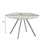 Invicta Interior Eettafel ATELIER 120 cm rond, grijze steenlook met zwarte metalen poten - 46570