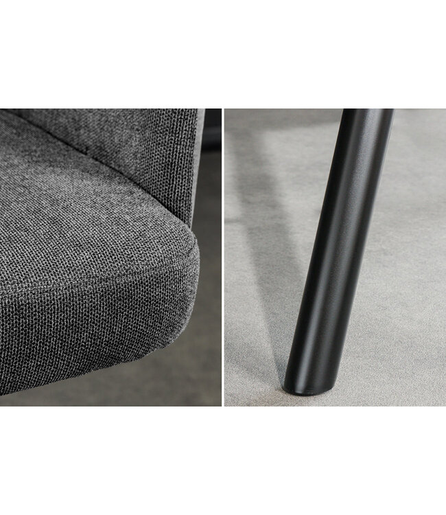 Invicta Interior Barkruk BIG GEORGE met armleuningen, plat geweven fluweel, antraciet, draaibaar. - 44717