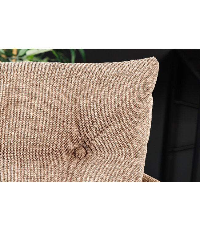 Invicta Interior Barkruk BIG GEORGE met armleuningen, plat geweven fluweel, champagnebeige, draaibaar. - 44718