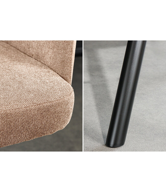 Invicta Interior Barkruk BIG GEORGE met armleuningen, plat geweven fluweel, champagnebeige, draaibaar. - 44718