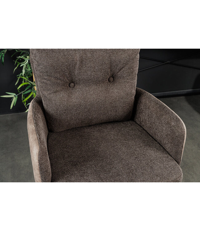 Invicta Interior Barkruk BIG GEORGE met armleuningen, plat geweven fluweel, taupekleurig, draaibaar. - 44719