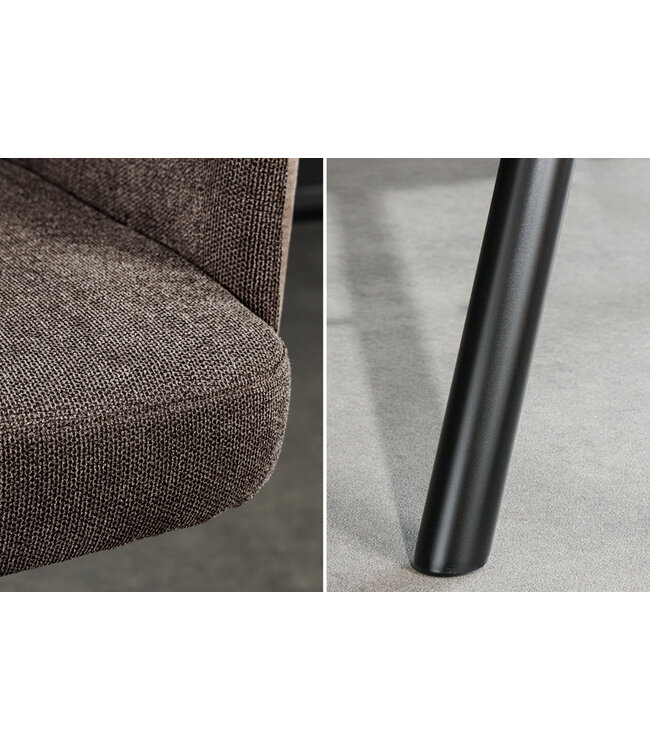 Invicta Interior Barkruk BIG GEORGE met armleuningen, plat geweven fluweel, taupekleurig, draaibaar. - 44719