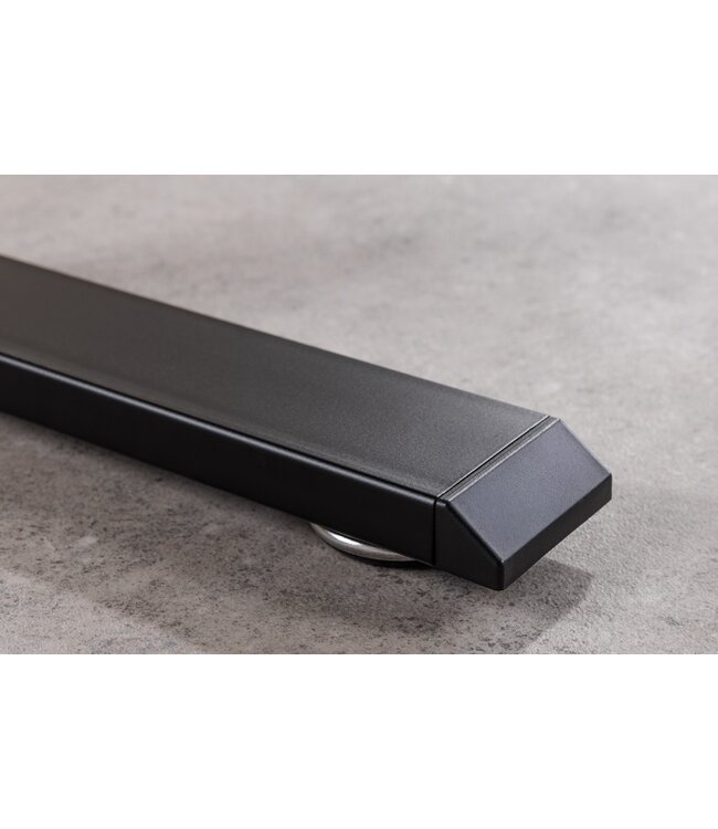 Invicta Interior Bureau ZWART BUREAU 140 cm in hoogte verstelbaar antraciet met zwart frame - 47547