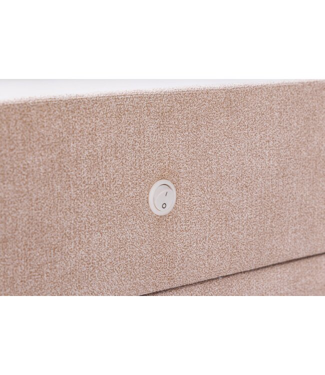 Invicta Interior Nachtkastje TOULOUSE met LED-verlichting 55 cm fluweel beige - 45948