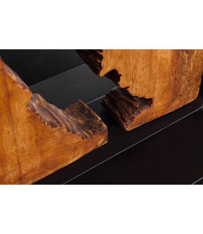 Invicta Interior Tafellamp DESIGNED BY NATURE 60cm raintree hout naturel zwart met witte kap handgemaakt - 46937