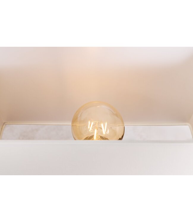 Invicta Interior Tafellamp DESIGNED BY NATURE 60cm raintree hout naturel zwart met witte kap handgemaakt - 46937