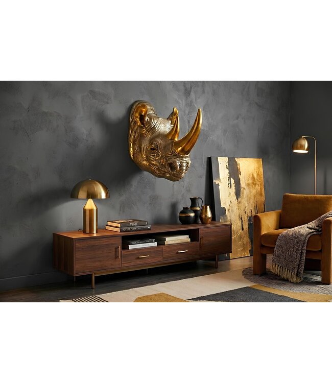 Invicta Interior Wanddecoratie RHINO 60cm handgemaakt goud - 48020