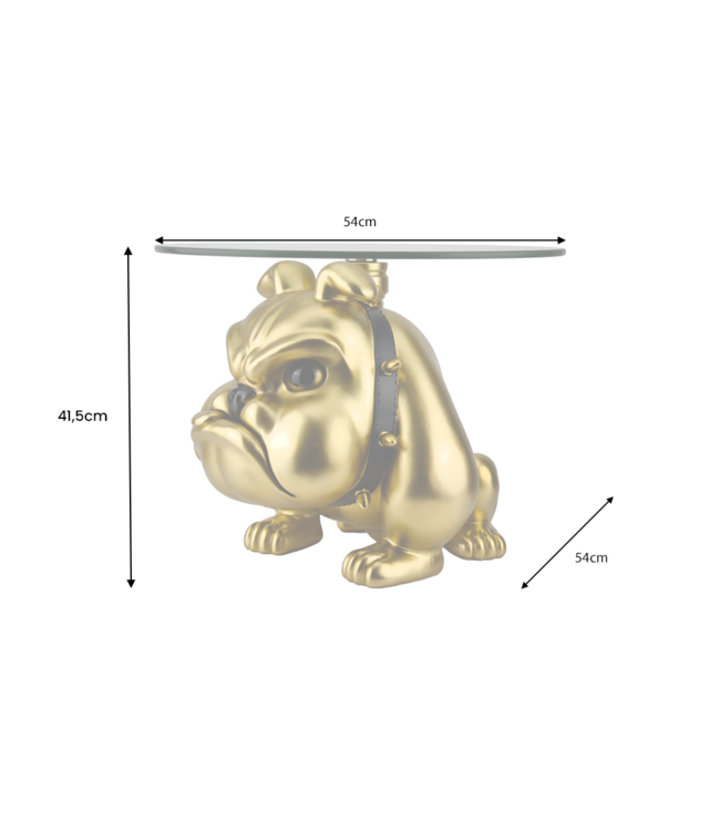 Invicta Interior Salontafel BULLDOG 55 cm, glas, goudkleurig - 48022