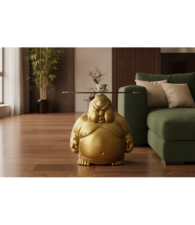 Invicta Interior Salontafel SUMO 55 cm rond glas goud - 48012