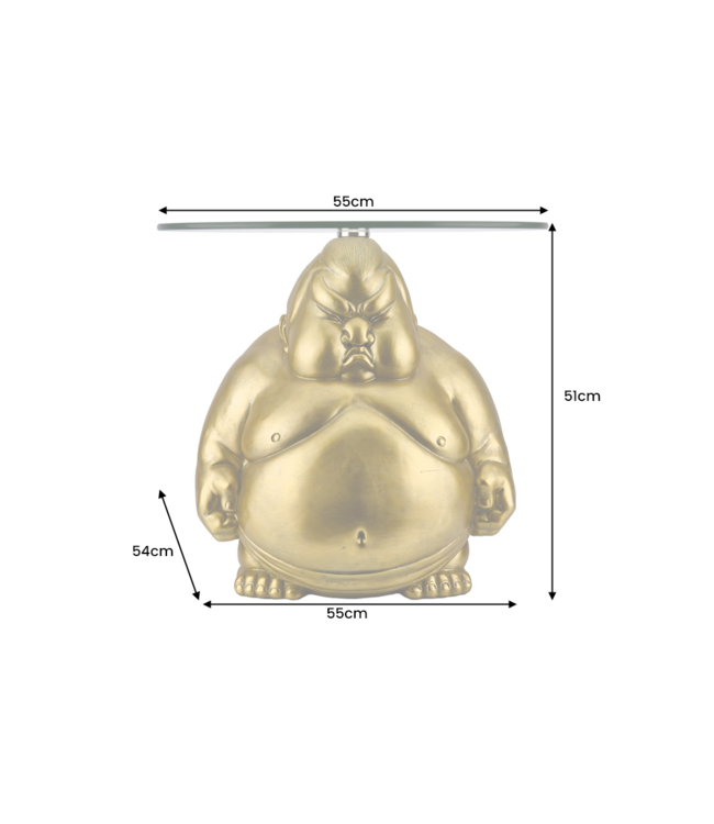 Invicta Interior Salontafel SUMO 55 cm rond glas goud - 48012