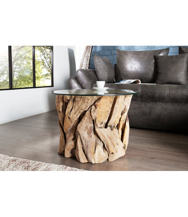 Invicta Interior Salontafel NATURE LOUNGE 50cm voet drijfhout zonder glazen plaat - 23208-1