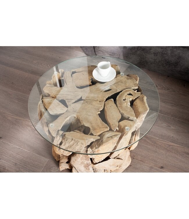 Invicta Interior Salontafel NATURE LOUNGE 50cm voet drijfhout zonder glazen plaat - 23208-1