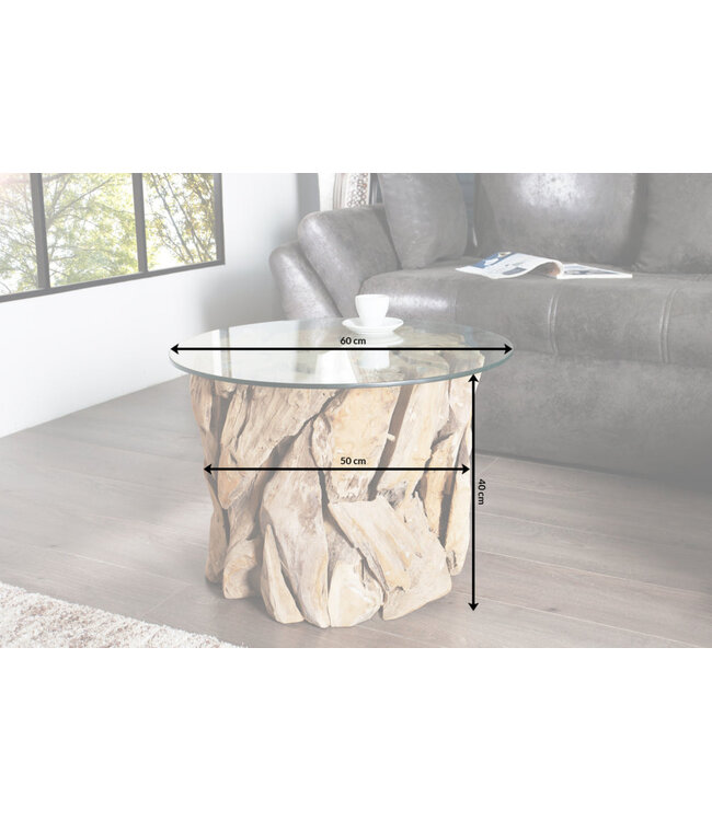 Invicta Interior Salontafel NATURE LOUNGE 50cm voet drijfhout zonder glazen plaat - 23208-1