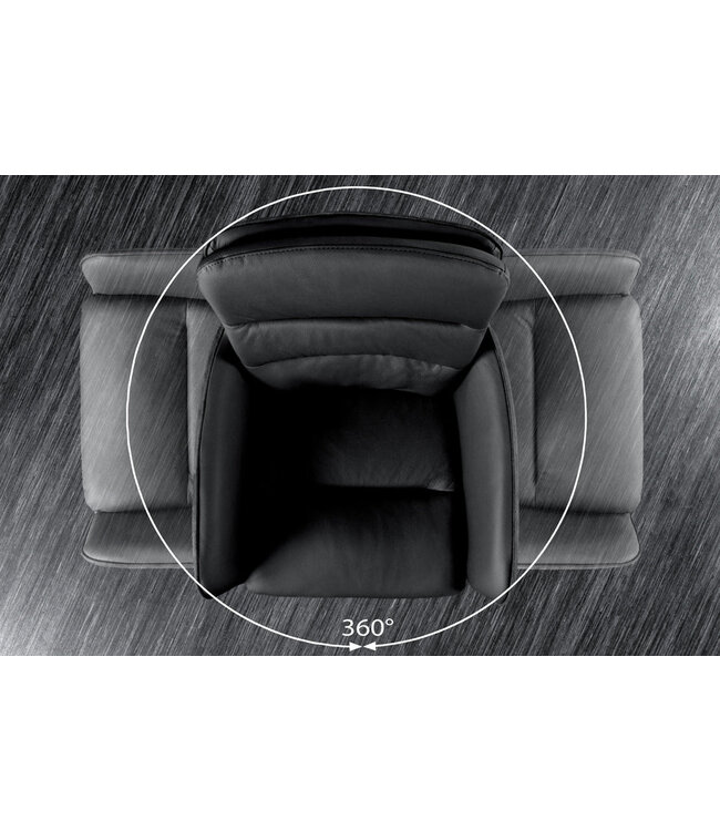 Invicta Interior Barkruk BIG GEORGE met armleuningen van antracietkleurig microvezelleer, draaibaar en in hoogte verstelbaar. - 44721