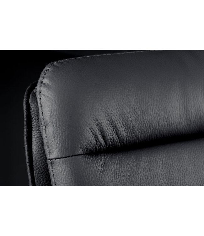 Invicta Interior Barkruk BIG GEORGE met armleuningen van antracietkleurig microvezelleer, draaibaar en in hoogte verstelbaar. - 44721