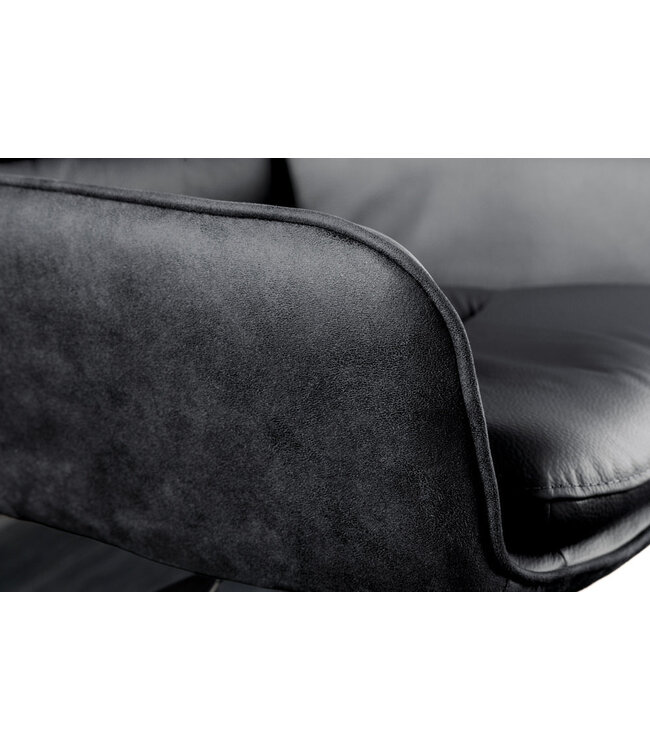 Invicta Interior Barkruk BIG GEORGE met armleuningen van antracietkleurig microvezelleer, draaibaar en in hoogte verstelbaar. - 44721