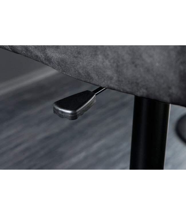 Invicta Interior Barkruk BIG GEORGE met armleuningen van antracietkleurig microvezelleer, draaibaar en in hoogte verstelbaar. - 44721