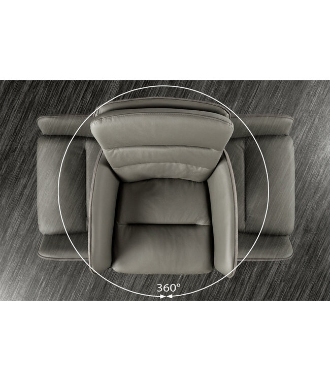 Invicta Interior Barkruk BIG GEORGE met armleuningen, microvezelleer, taupe, draaibaar, in hoogte verstelbaar. - 44720