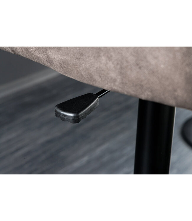 Invicta Interior Barkruk BIG GEORGE met armleuningen, microvezelleer, taupe, draaibaar, in hoogte verstelbaar. - 44720