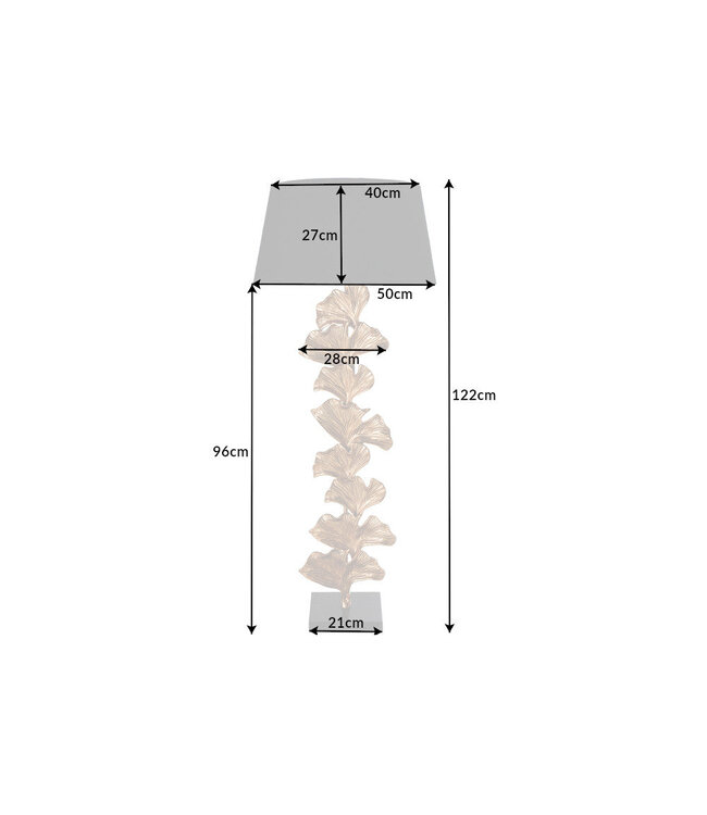 Invicta Interior Staande lamp GINKGO 95 cm goudkleurig zonder kap - 41696